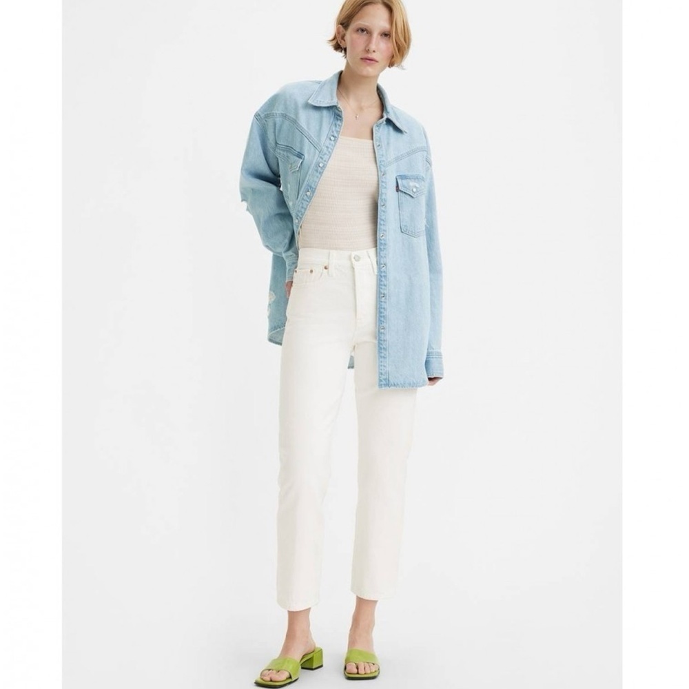 Free People Levi’s wedgie straight White Straight Leg Denim size 31 - Picture 2 of 9